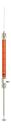 Image de Seringue 10µl (couleur orange foncé) pour passeur Varian 8035 - 8100 & 8200, à aiguille amovible, jauge 25, long. 53mm, arrondie/trou latéral 