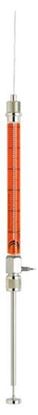 Image de Seringue 10µl (couleur orange foncé) pour passeur Varian 8035 - 8100 & 8200, à aiguille amovible, jauge 25, long. 53mm, arrondie/trou latéral 